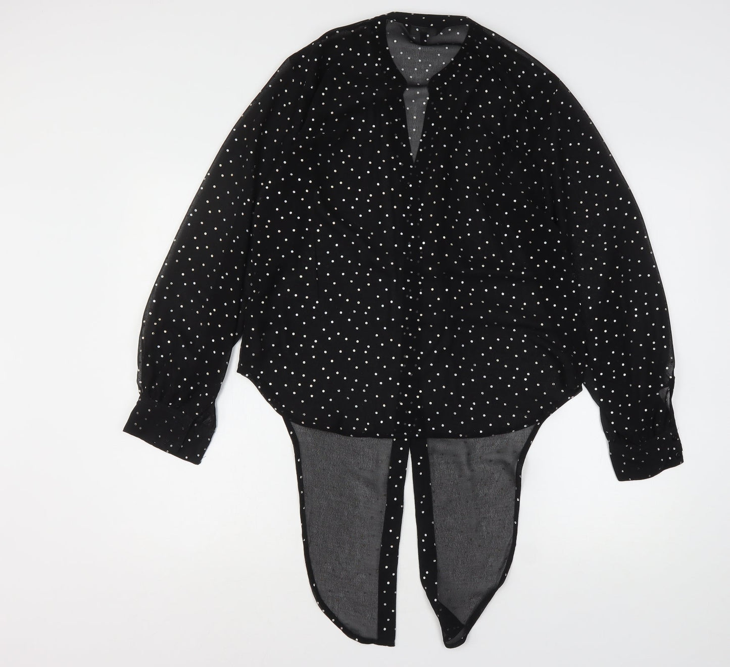 Womens UK Size 8 NEXT Black Basic Button-Up