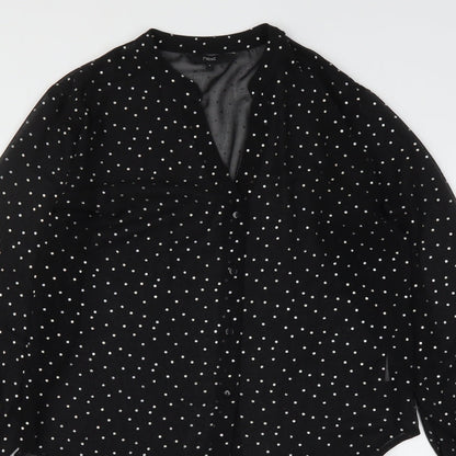 Womens UK Size 8 NEXT Black Basic Button-Up