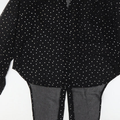 Womens UK Size 8 NEXT Black Basic Button-Up