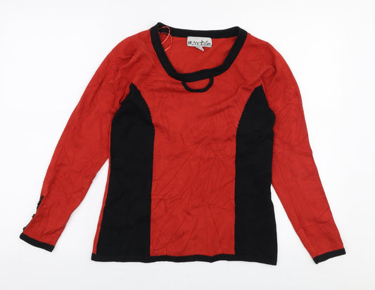 Womens UK Size S Marble Orange Pullover Jumper