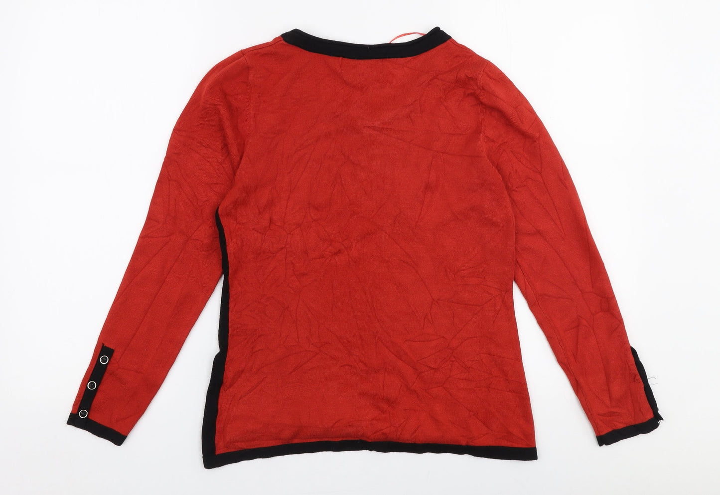 Womens UK Size S Marble Orange Pullover Jumper