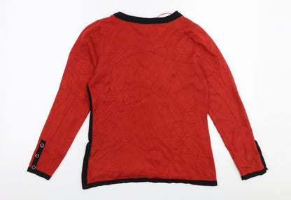 Womens UK Size S Marble Orange Pullover Jumper