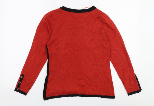 Womens UK Size S Marble Orange Pullover Jumper