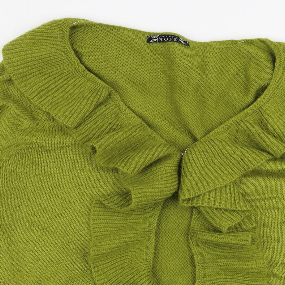 Joanna Hope Womens Green V-Neck  Acrylic Cardigan Jumper Size 14