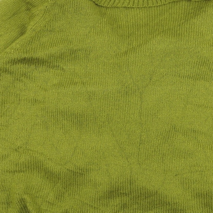 Joanna Hope Womens Green V-Neck  Acrylic Cardigan Jumper Size 14