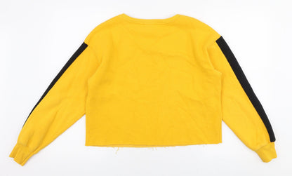 Primark Womens Yellow  Cotton Pullover Sweatshirt Size 8  Pullover