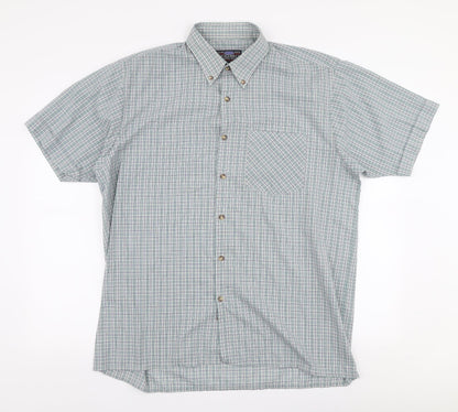 Mens UK Size L Originals Blue  Button-Up Short Sleeve Casual Shirt