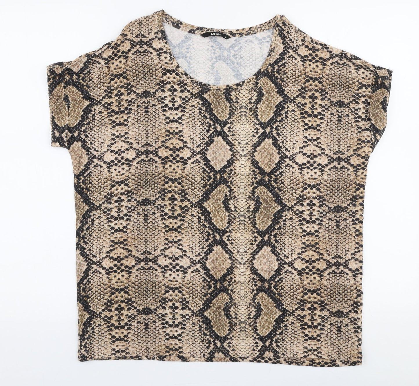 Womens UK Size L Only Beige Jersey T-Shirt