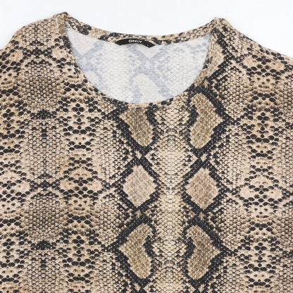 Womens UK Size L Only Beige Jersey T-Shirt