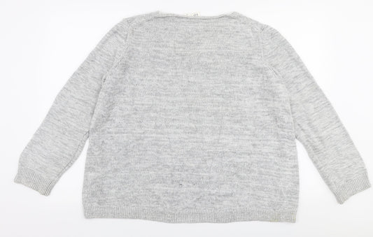 Gap Womens Grey Round Neck  100% Cotton Pullover Jumper Size XL