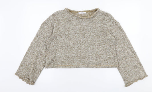 Womens UK Size M Zara Beige Pullover Jumper
