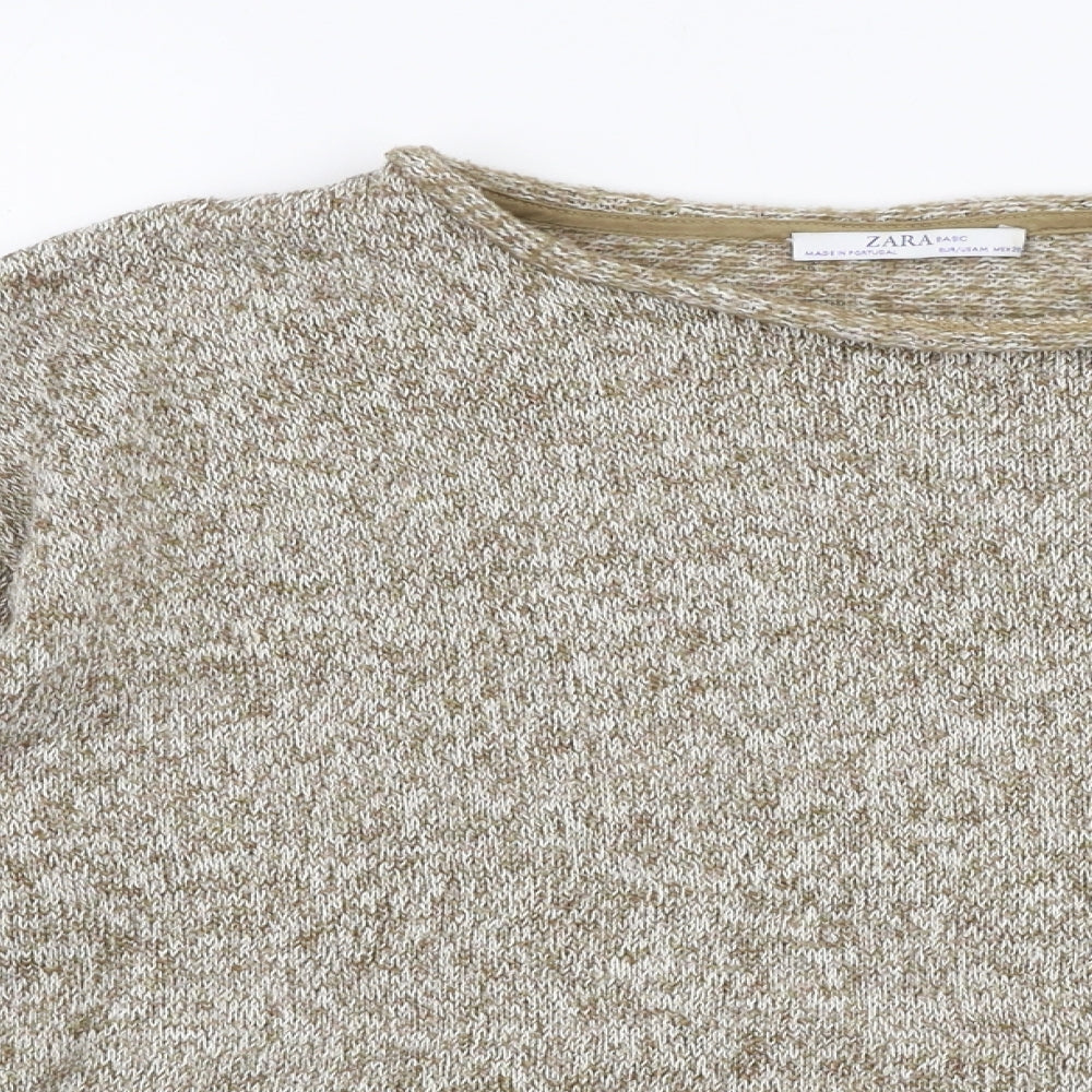 Womens UK Size M Zara Beige Pullover Jumper