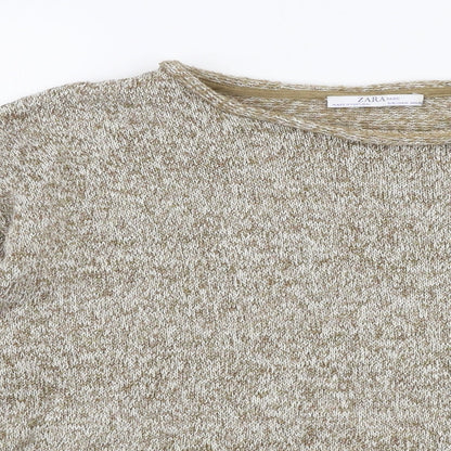 Womens UK Size M Zara Beige Pullover Jumper