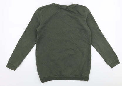 H&M Girls Green  Cotton Pullover Sweatshirt Size 11-12 Years  Pullover - Reversible sequins