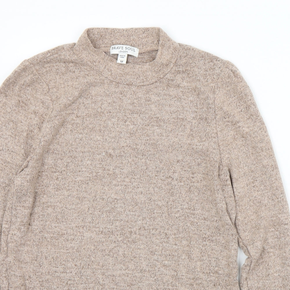 Womens UK Size M Brave Soul Brown Pullover Jumper