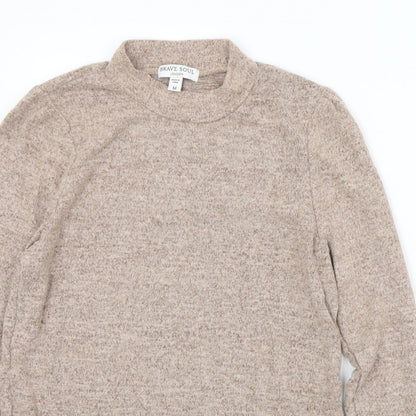 Womens UK Size M Brave Soul Brown Pullover Jumper