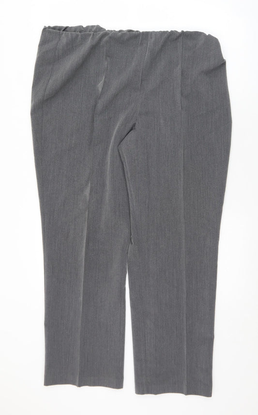 Bonmarché Womens Grey  Polyester Dress Pants Trousers Size 20 L29 in Regular