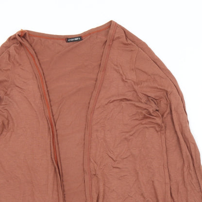 Chemistry Womens Brown Collared  Viscose Cardigan Jumper Size M