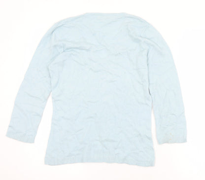 Womens UK Size 10 Lakeland Blue Pullover Jumper