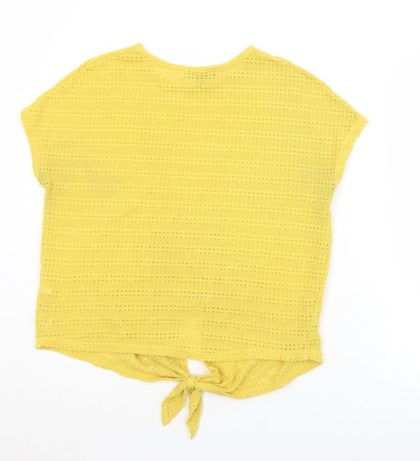 Womens UK Size S New Look Yellow Basic T-Shirt