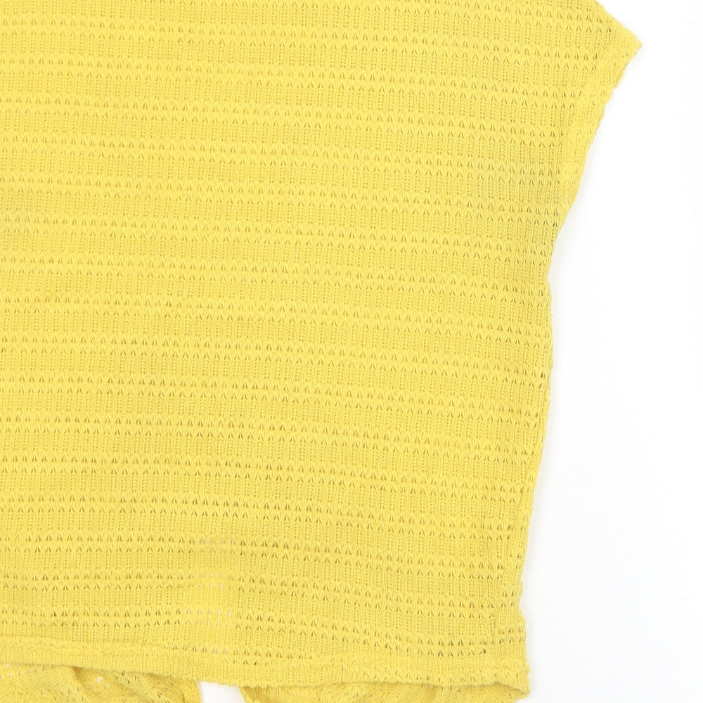 Womens UK Size S New Look Yellow Basic T-Shirt