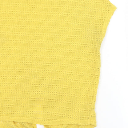Womens UK Size S New Look Yellow Basic T-Shirt