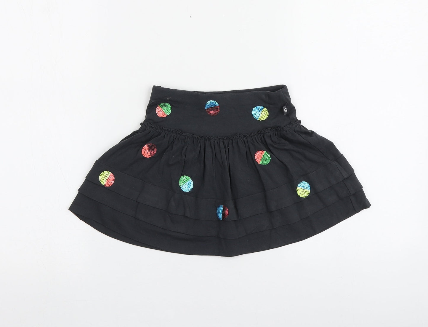 Boboli Girls Black Geometric Viscose Skater Skirt Size 4 Years  Regular
