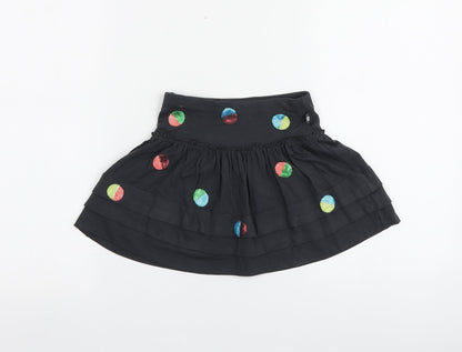 Boboli Girls Black Geometric Viscose Skater Skirt Size 4 Years  Regular