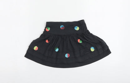 Boboli Girls Black Geometric Viscose Skater Skirt Size 4 Years  Regular