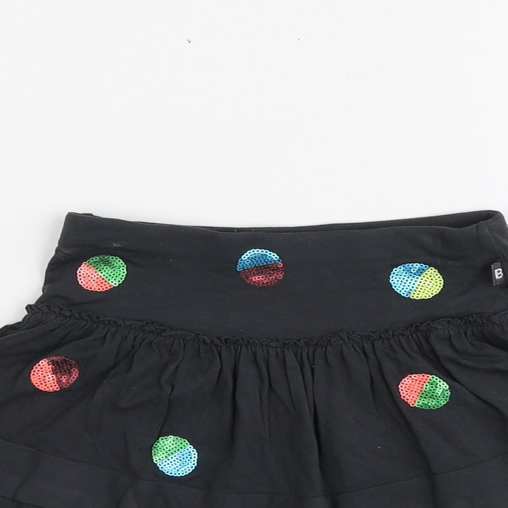 Boboli Girls Black Geometric Viscose Skater Skirt Size 4 Years  Regular