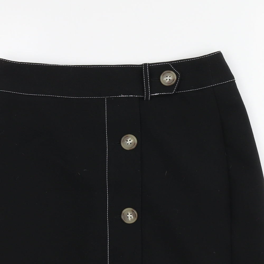 Papaya Womens Black  Polyester A-Line Skirt Size 8