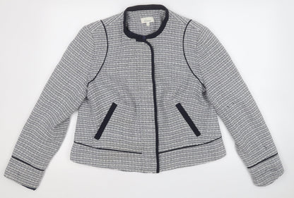 Linea Womens White Geometric  Jacket  Size 16