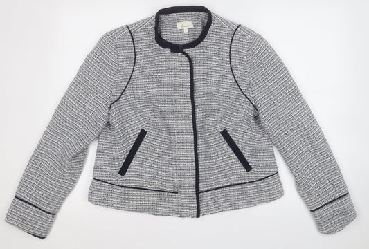 Linea Womens White Geometric  Jacket  Size 16