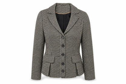Alex&Co Womens Beige Houndstooth Wool Jacket Blazer Size 10