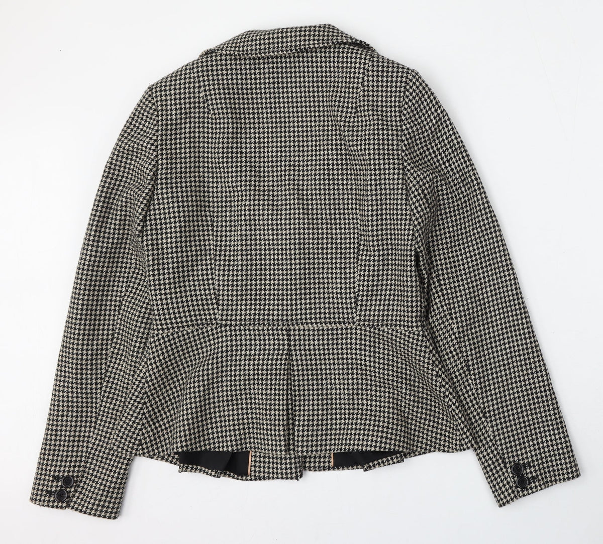 Alex&Co Womens Beige Houndstooth Wool Jacket Blazer Size 10