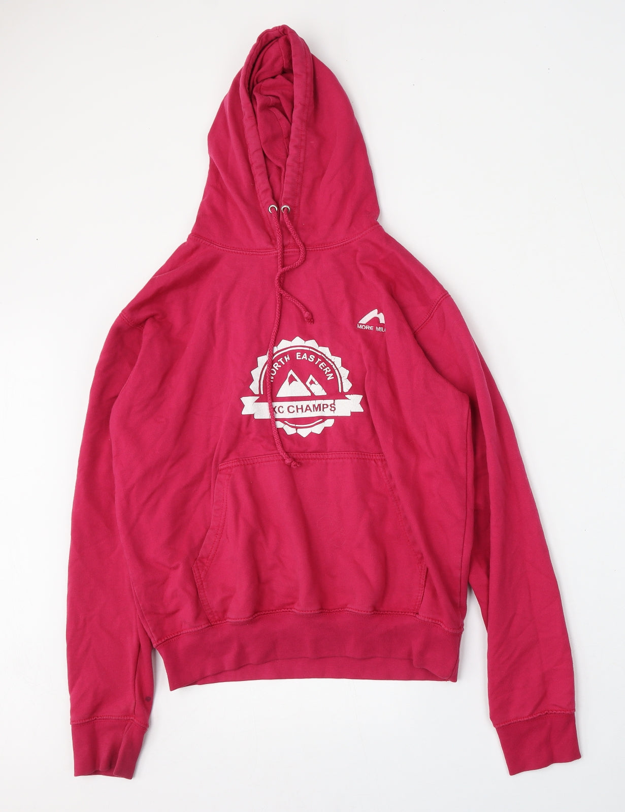 More Mile Womens Pink  Cotton Pullover Hoodie Size XS