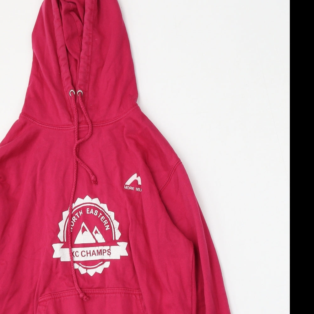 More Mile Womens Pink  Cotton Pullover Hoodie Size XS