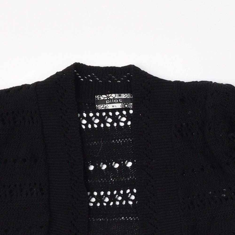Womens UK Size M Pilot Black Cardigan Jumper