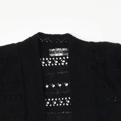 Womens UK Size M Pilot Black Cardigan Jumper