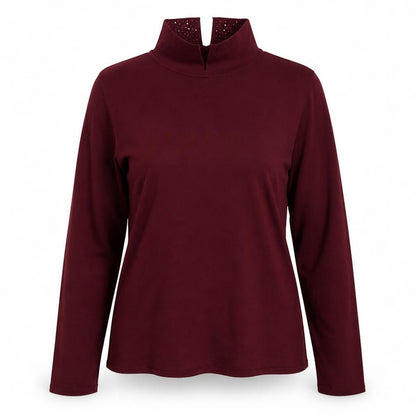 Bonmarché Womens Purple Collared Viscose Pullover Jumper Size 12