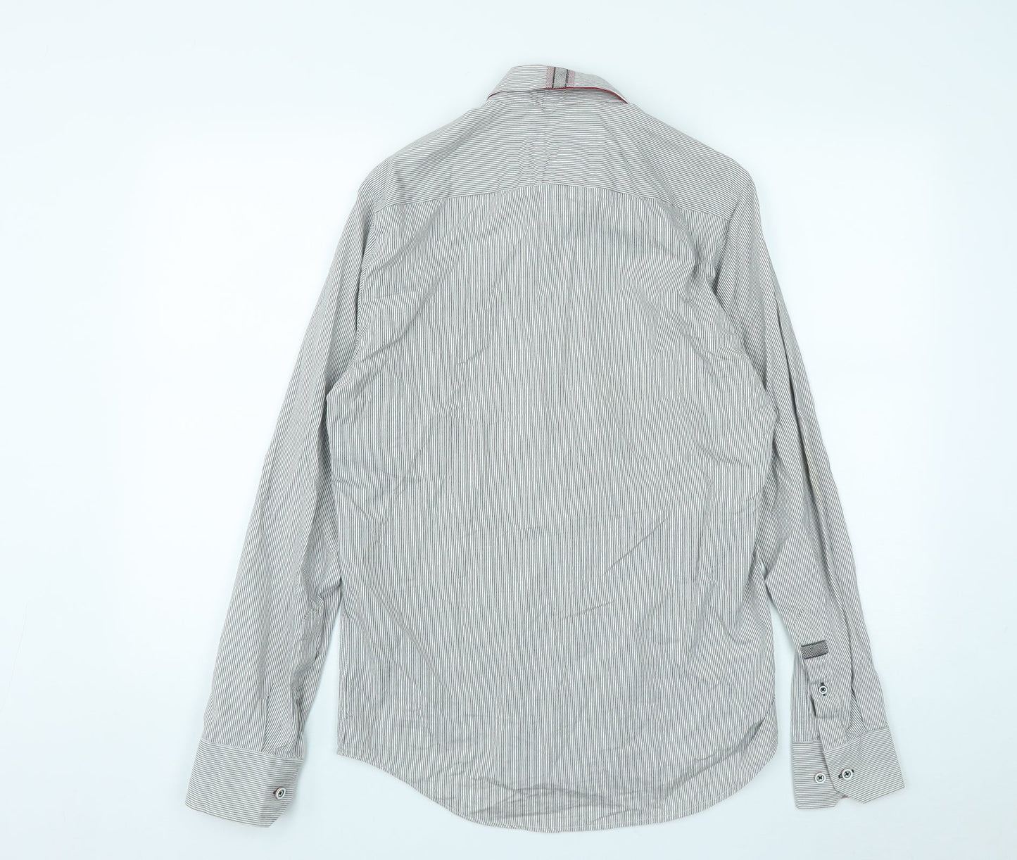 Mens UK Size S Dario Beltran Grey  Button-Up Long Sleeve Casual Shirt