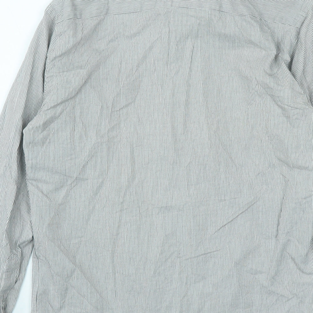 Mens UK Size S Dario Beltran Grey  Button-Up Long Sleeve Casual Shirt