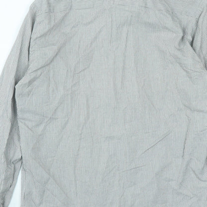 Mens UK Size S Dario Beltran Grey  Button-Up Long Sleeve Casual Shirt