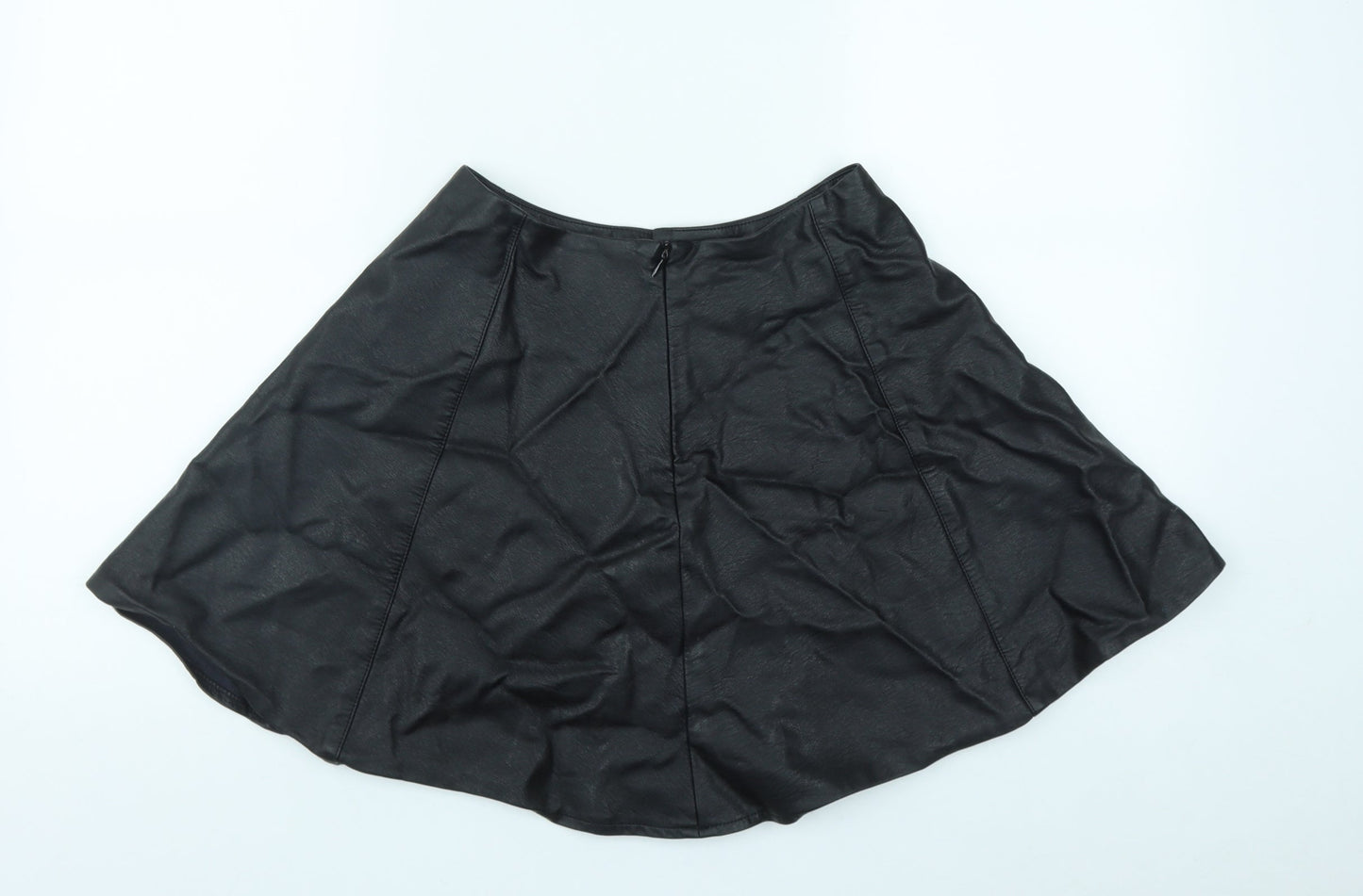Primark Girls Black  Viscose Skater Skirt Size 13-14 Years  Regular Zip