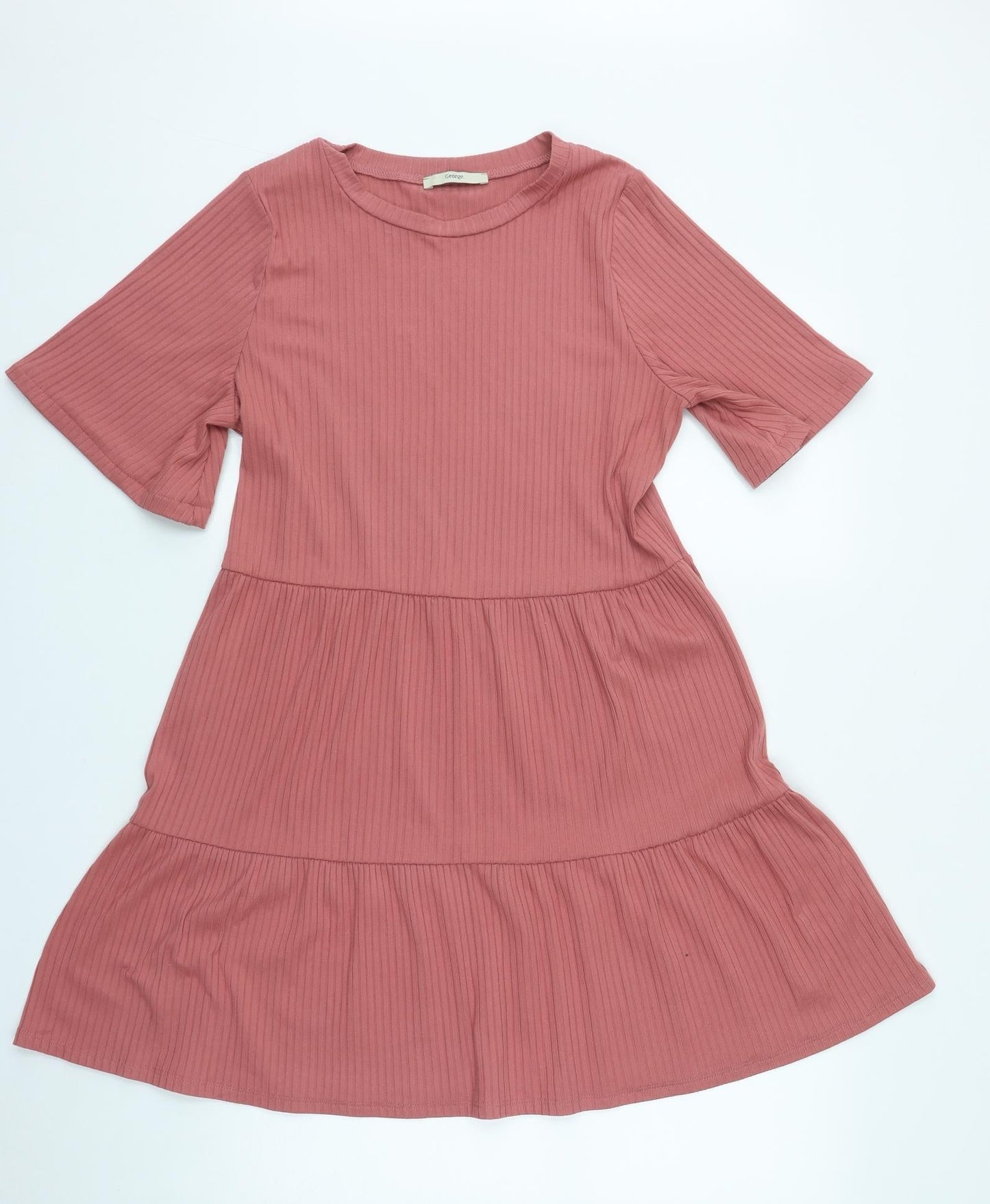 George Womens Pink  Polyester Fit & Flare  Size 10  Round Neck