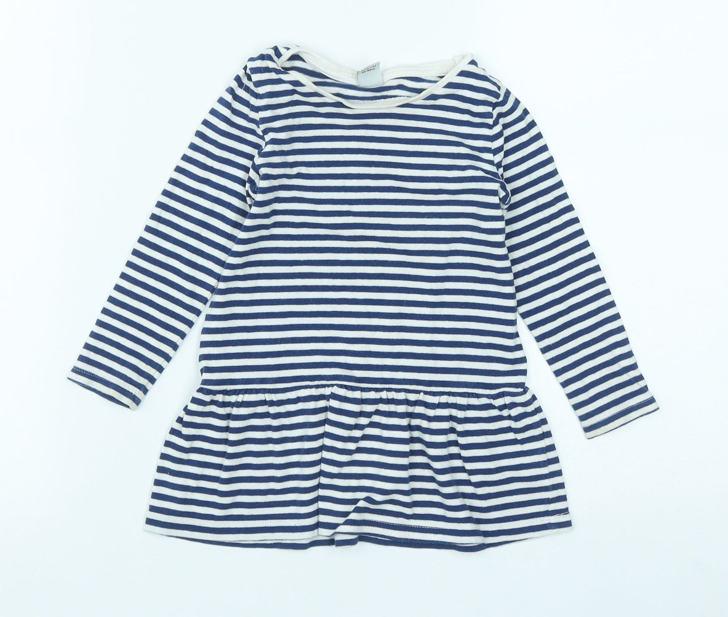 TU Girls Multicoloured Striped Cotton Fit & Flare  Size 18-24 Months  Round Neck