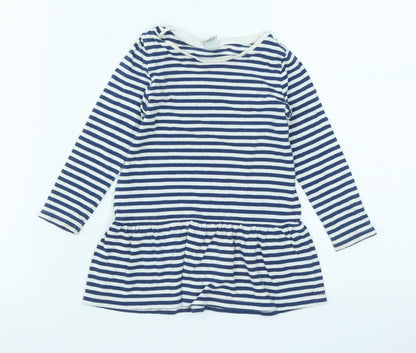 TU Girls Multicoloured Striped Cotton Fit & Flare  Size 18-24 Months  Round Neck