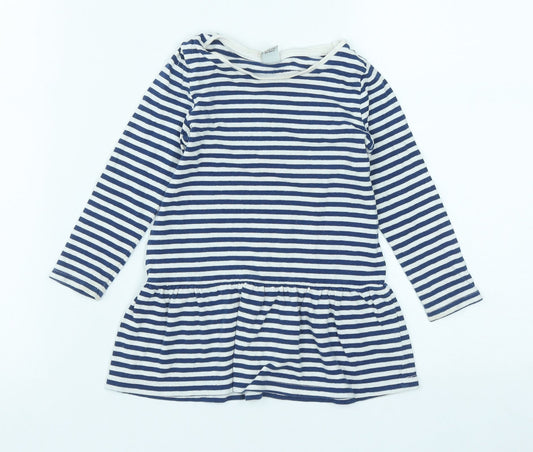 TU Girls Multicoloured Striped Cotton Fit & Flare  Size 18-24 Months  Round Neck