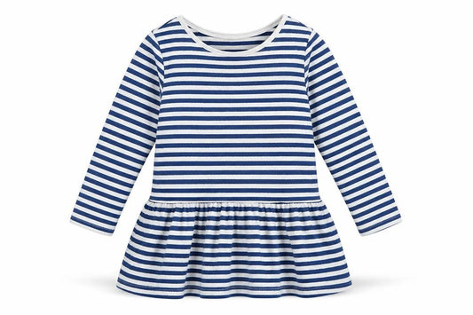 TU Girls Multicoloured Striped Cotton Fit & Flare  Size 18-24 Months  Round Neck