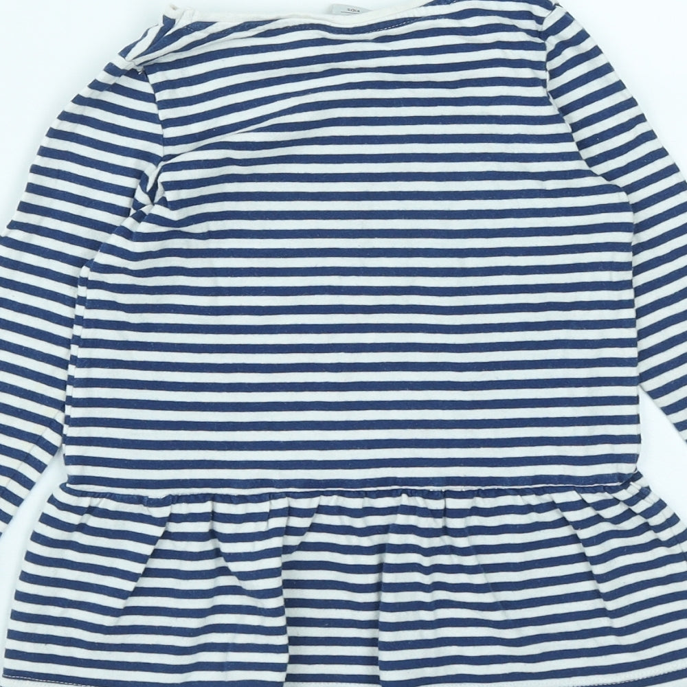 TU Girls Multicoloured Striped Cotton Fit & Flare  Size 18-24 Months  Round Neck